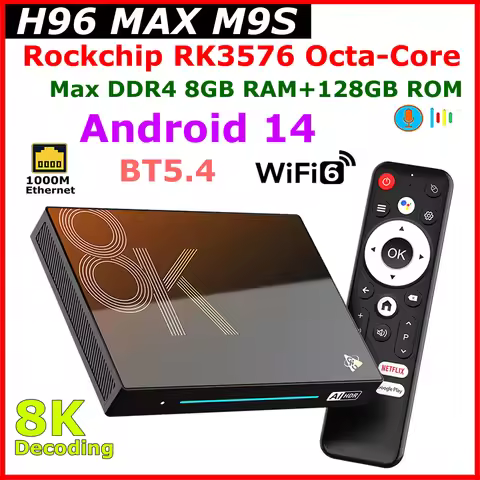 2025 New Android 14 TV BOX H96 MAX M9S RK3576 Octa Core DDR4 8GB 128GB 1000M LAN USB3.0 Wifi6 BT5.4 