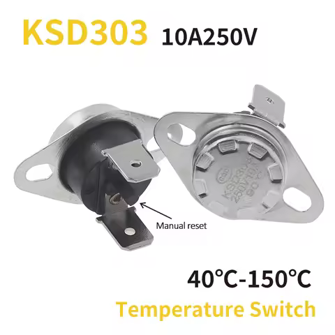 KSD303 KSD301 10A 45-150C Degrees Celsius Manual Reset Thermostat Normally Closed Temperature Switch