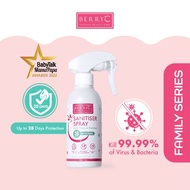 BERRYC Sanitizer Spray ( 300ml ) Perlindungan selama 28 hari | HFMD & Covid Sanitizer Tanpa Alkohol