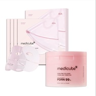 medicube Pink Pdrn Day & Night Gel Duo: Salmon DNA PDRN pink collagen jelly gel mask (4ea) and Pink 