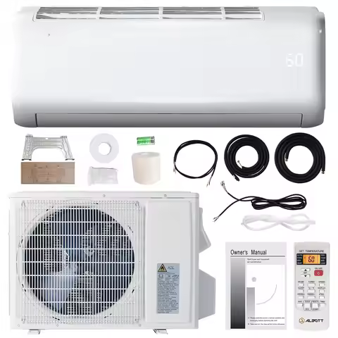 9000 BTU Mini Split Heat Pump AC Inverter Ductless Cools 450 Sq Ft Energy Efficient Self Cleaning SE