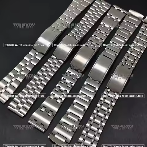 Vintage All Brush Silver Stainless Steel Watch band Strap Bracelet Silver Fit For Seiko 6139 6138 Wa