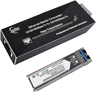 Mini Gigabit Media Converter, 10/100/1000Mbps RJ45 to 1310nm Single Mode Fiber, 20km SFP Module Incl