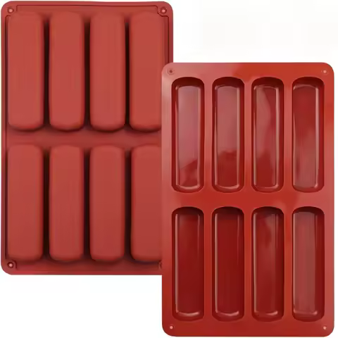 Finger Biscuit Silicone Mould 8 Cavities Cereal Bars Baking Mould Nonstick Chocolate Bar Mold for Ec