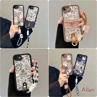 casing iphone se 2020 / se 2022 case TPU Leather-covered lanyard shockproof phone case BBND