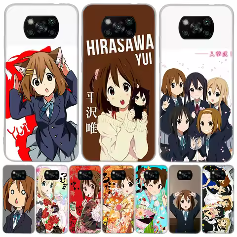 K on! Hirasawa Yui Anime For Xiaomi Poco X6 X3 Nfc X5 X4 F6 F5 Pro Phone Case F4 Gt F3 F2 F1 M5S M4 