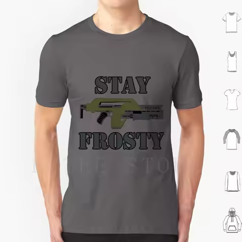Stay Frosty T Shirt Print Cotton Xenomorph Xeno Pulse Rifle H R Giger Giger Gigers Ripley Ellen Ripl