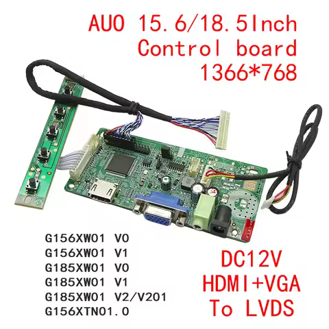 AUO G156XW01 G185XW01 G156XTN01.0 Control Board HDMI-compatible VGA To LVDS LCD Screen Driver Board