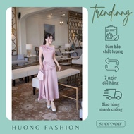 Huong fashion long silk designer dress