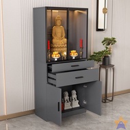 Buddhist altar cabinet glass door cabinet, home altar God of Wealth and Guanyin Buddhist altar cabin