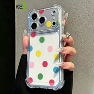 Colorful Dopamine Polka Dots Clear Phone Case For Motorola Moto E40 E32 E30 E22 E22i E20 E15 E14 E13