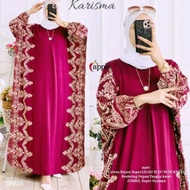 Karisma Kaftan Jumbo Gamis Lowo Batwing Modern Busui Zipper Depan Adem / kaftan batik terbaru / kaft