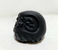 黑曜石 達摩 水晶 擺件