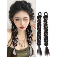 【QiaoZhi】Korea Summer Gray Pink Wig Girls Fashion Hair Extension Accessories