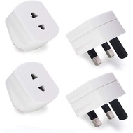 White UK 2 Pin To 3 Pin 1A Fuse Adaptor Plug For Shaver/Toothbrush