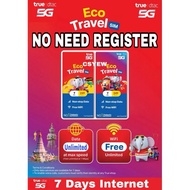 (NEW TRUEMOVE DTAC2025 Super Fast) Thailand Travel  SIM Card TRUEMOVE 7 Days UNLIMITED DATA.
