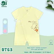 Dokma (3-8kg) Children's Short-Sleeved Bodysuit Cotton Fabric Baby Short-sleeve DT63_y (Newborn Free