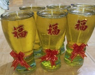 Hộp 6 ly đèn cầynến ly cao 16cmthể tích 250ml (vàng)