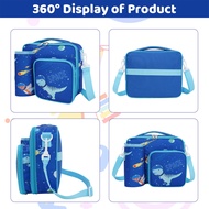 Ivyh Kids Lunch Bag Large Capacity Lunch Box Bag School Handle Bag with Mermaid Dinosaur Pattern Boy Girls