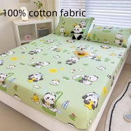 100% Cotton Fittedsheet Rabbit Series Bedsheet Soft Panda Printed Fittedsheet Queen King Mattress Protector dormitory