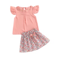 Summer Toddler Kid Baby Girl Clothes Flower T-Shirt Tops Tutu Dress Skirt Outfit