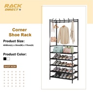 Rack Direct 40cm/60cm Multi Functional Corner Shoe Rack Coat Rack Landing Home Bedroom Movable Corne