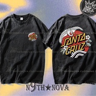 24h Shipping N9THNOVA Retro Skate Street Style Washed Pure Cotton T-shirt SANTA CRUZ 10