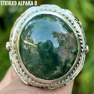 Natural Moss Agate Agate Ring