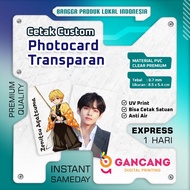 [ PREMIUM ] Custom Transparent Photocard | PVC clear custom frame photocard | Custom Transparent PVC