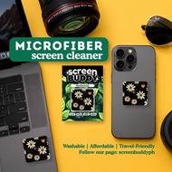 Screen Buddy Flower Floral Pattern | Microfiber Screen Cleaner Patch | Mobile, iPad, switch