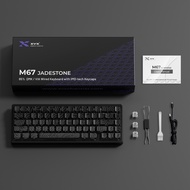 XVX M67 JadeStone Mechanical Keyboard With IMD-Tech Keycaps Add Stabilizers LED Tri-Mode Topographic