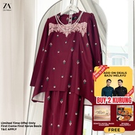 ZOE ARISAH Ratika Kurung Moden Lace Baju Raya 2026 Printed Kurung Modern Kedah Maroon Sage Green Mur