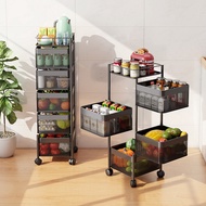 Rak Penyimpanan Barang Dapur Rak Besi Boleh Pusing Rak Dapur Beroda Kitchen Storage Rack Floor Multi