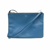 Celine TRIO三疊包小號藍色羊皮