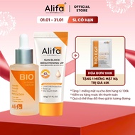 Combo dưỡng da 1: Kem chống nắng cho mặt Alifa Sun Block 50g và Serum dưỡng ẩm dưỡng trắng da Alifa 
