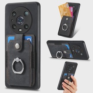 Magnetic Car Holder Wallet Flip Card Phone Case for Honor Magic 6 5 Pro Honor 200 100 90 Pro X9B X8B