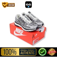 100% NIKE P-6000 SILVER METALLIC SNEAKERS