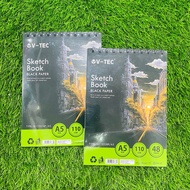 V-TEC SKETCH BOOK BLACK PAPER A5 110GSM SB11055BP Size: A5 A4