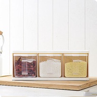 Spice box with lid storage container transparent handle kitchen spice jar