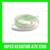 10pcs resistor 47K ohm 1206 smd chip 47K ohm tolerance 1% 1/ 4watt