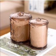 Cosmetic Box Cosmetic Tube Box with Lid Double Tube Jewelry Box Pen Holder Cotton Swab Box Anna 350g