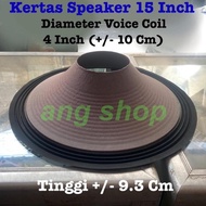 Terlaris Conus Cone Paper Kertas Daun Speaker 15 Inch Inci Coil 4 Inch