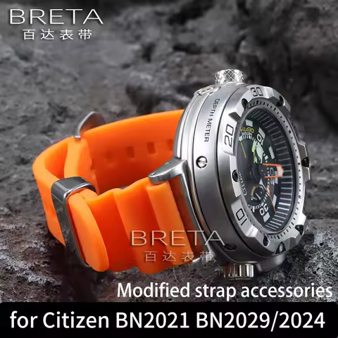 Modified strap For Citizen BN2029-01E BN2021-03E BN2024-05E Big/Huge Monster Rubber Watchband black 
