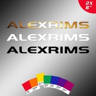 Stickers | (2) Alexrims | Weather Proof die-cut frame decals | BMX | MTB | 6 inches Bikes