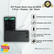 Casing / case DIY powerbank 8 x 18650 LCD display 2 usb ports powerbank module 20000mah