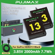 PUJIMAX GoPro Hero13 2000mAh 7.7Wh 3.85V Camera Battery with Charger For GoPro GoPro HERO13 Black...