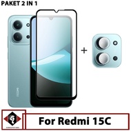 LAYAR 2 IN Package Tempered Glass Screen Redmi 15C Free Tempered Glass Camera