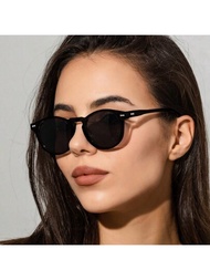 1入女性圓形偏光太陽眼鏡,具有uv400防護功能,適用於開車、釣魚或旅行等戶外活動。豪華設計師品牌的時尚復古風格,避免眩光
