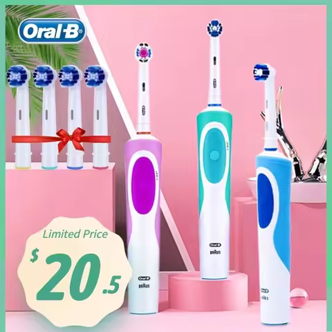 Oral B D12 Vitality Electric Toothbrush Rechargeable Rotating Type Waterproof Brush with 2 Mins Time