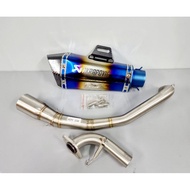 คอท่อสแตนเลส ADV 150 พร้อมปลายท่อ Akapovic สีไทเท เงาทั้งใบ ยาว 13 นิ้ว เข้าชุดสุดๆ เสียงแน่น